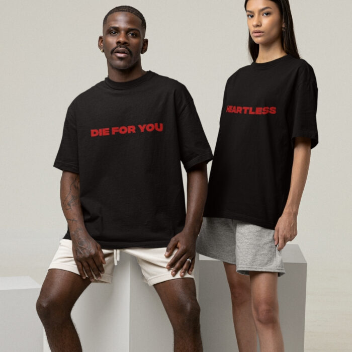 Die for You & Heartless" Couple Tees – Drip Inn Limited Drop