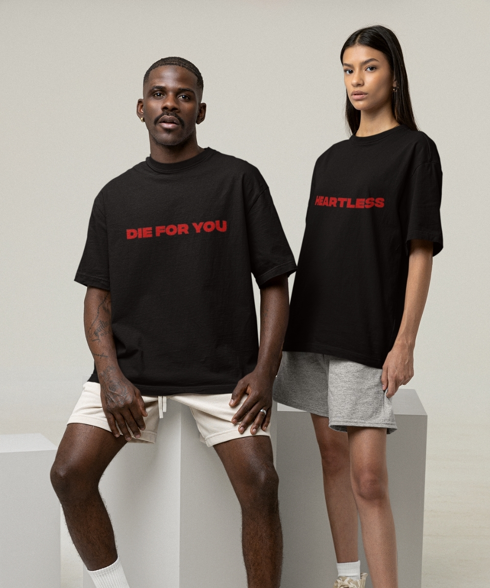 Die for You & Heartless" Couple Tees – Drip Inn Limited Drop