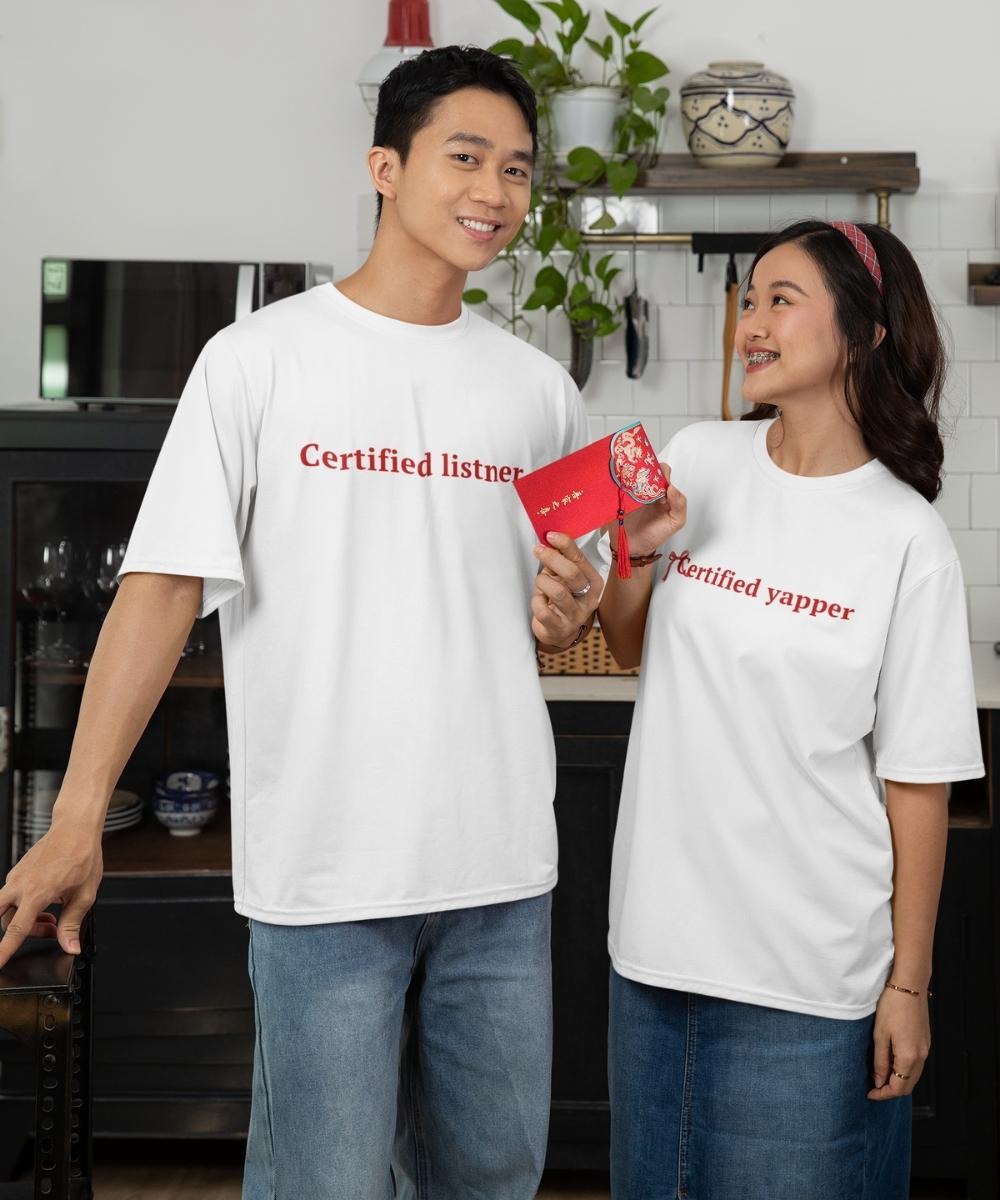 Certified Listener & Yapper Couple Tees – Drip Inn Exclusive