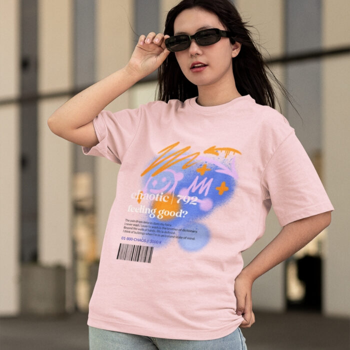 "Chaotic Mind" Graphic Tee – Pink