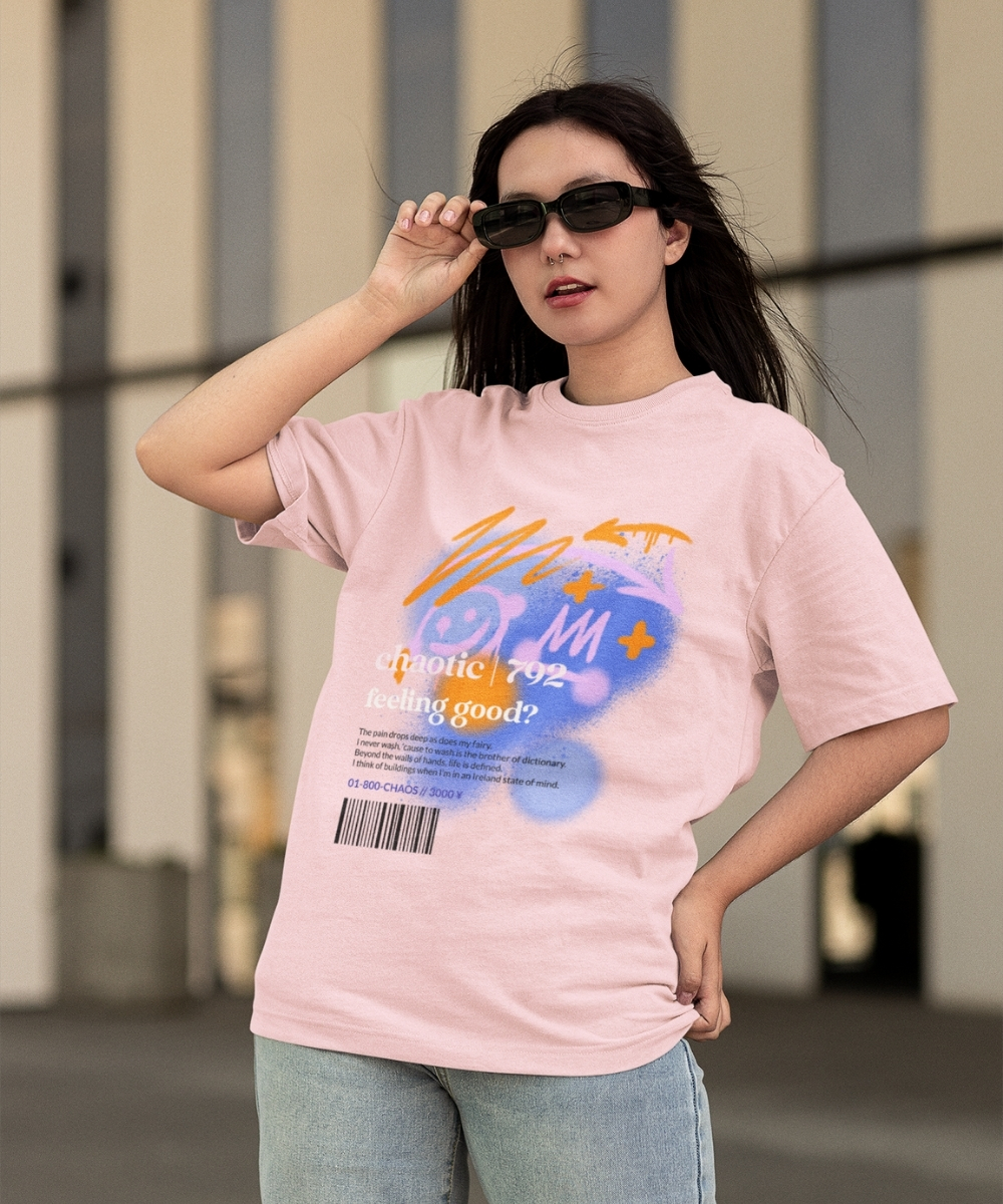 "Chaotic Mind" Graphic Tee – Pink