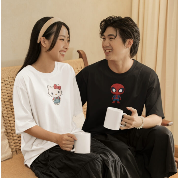 Kitty Meets Spidy – Duo Graphic Tees